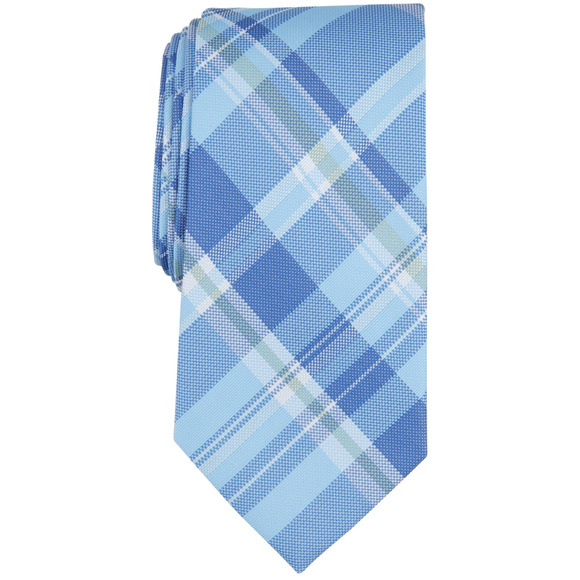 Club Room Men Warren Plaid Tie Light Blue - Picture 1 of 2